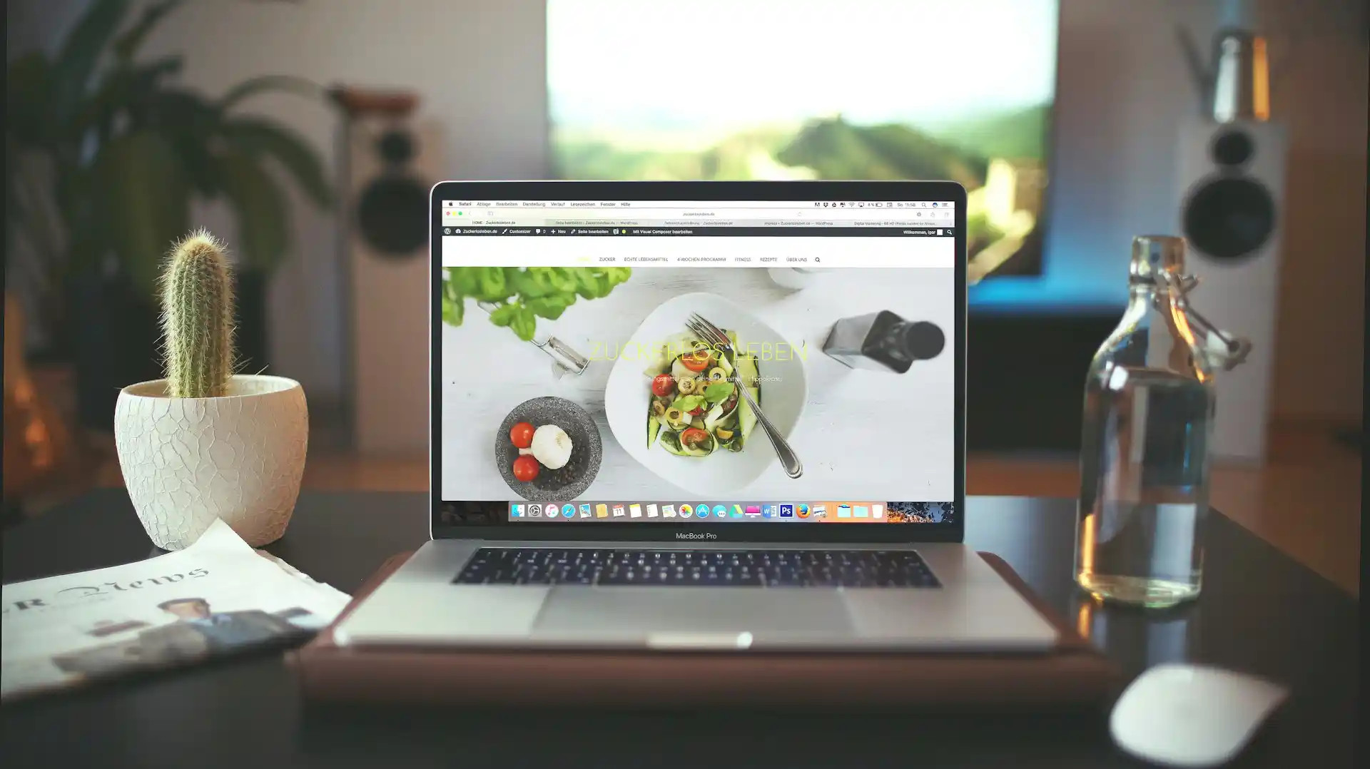 MacBook Pro showing vegetable dish